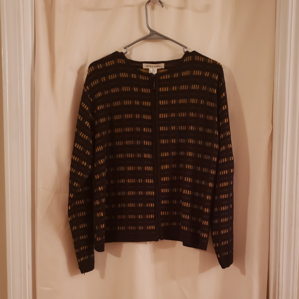 Rafael Black & Gold cardigan sweater.